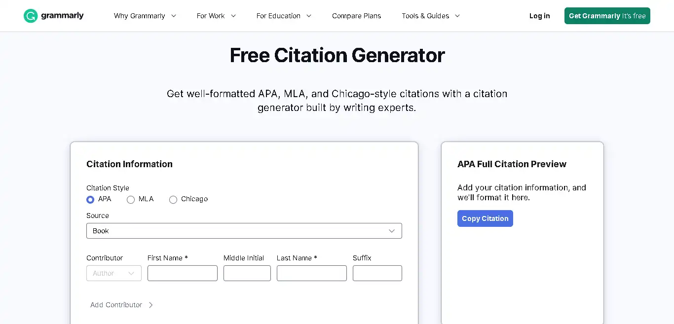 grammarly Citation Generator