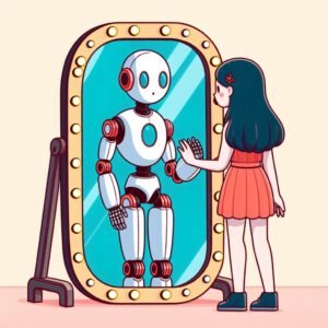 human that have robot mirror image
